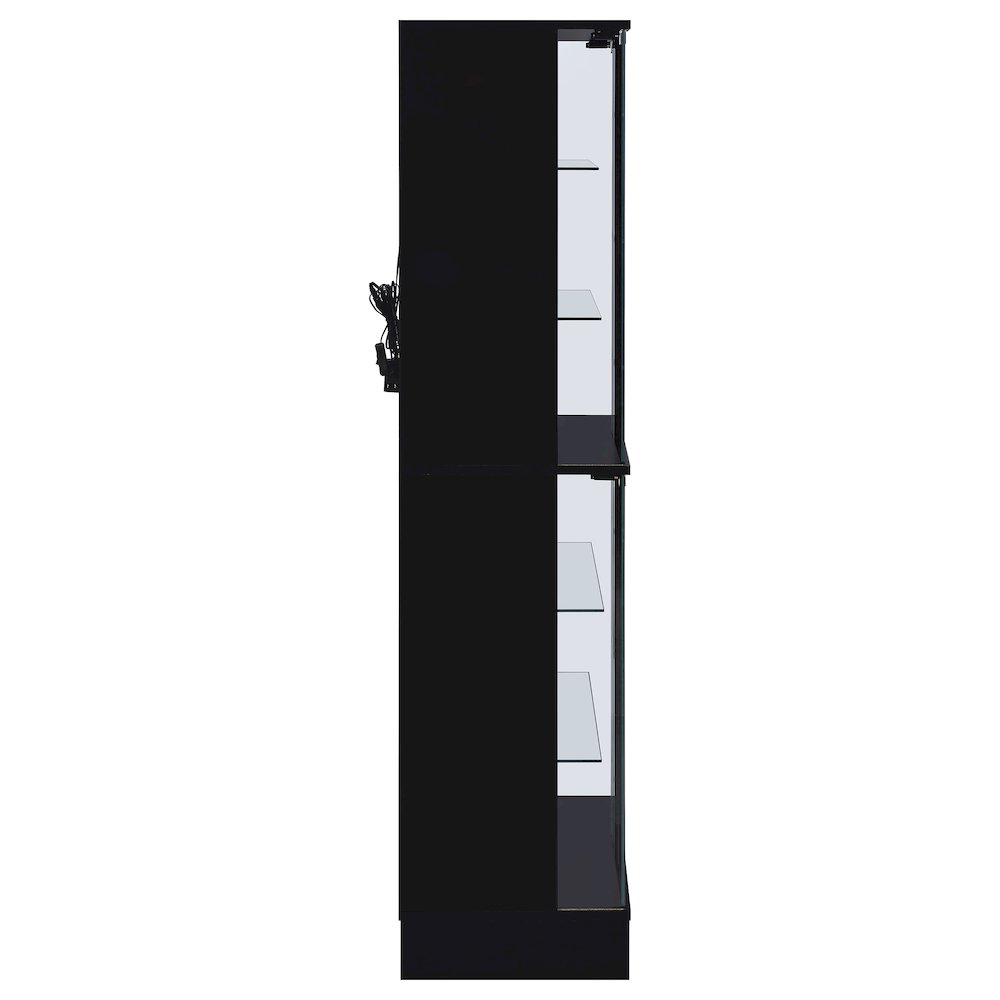Cabra 4-door LED Curio Display Cabinet Black High Gloss