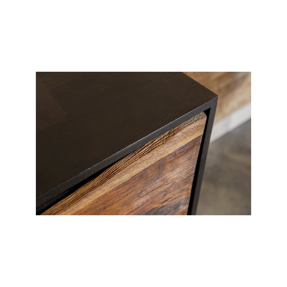 Zara 2-door 57" Wood Accent Storage Cabinet Black Walnut