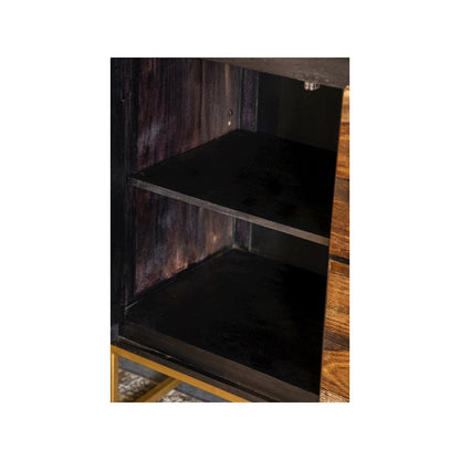 Zara 2-door 57" Wood Accent Storage Cabinet Black Walnut
