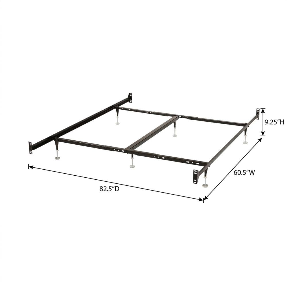 Metal Bed Frame, Adjustable Queen King, Black