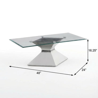 Chrome 3-Piece Rectangular Coffee and End Table Set with Levelers