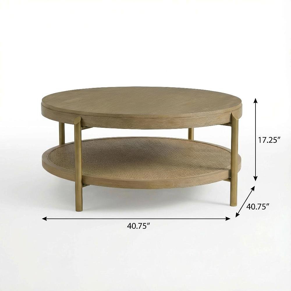 3-Piece Round Sand Wash Coffee and End Table Set with Sturdy Construction