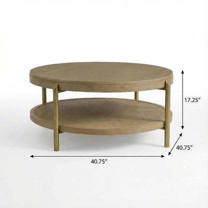 3-Piece Round Sand Wash Coffee and End Table Set with Sturdy Construction