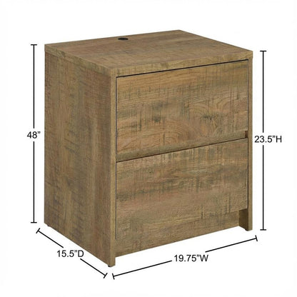 Contemporary Mango Nightstand with Led Lights and USB Port