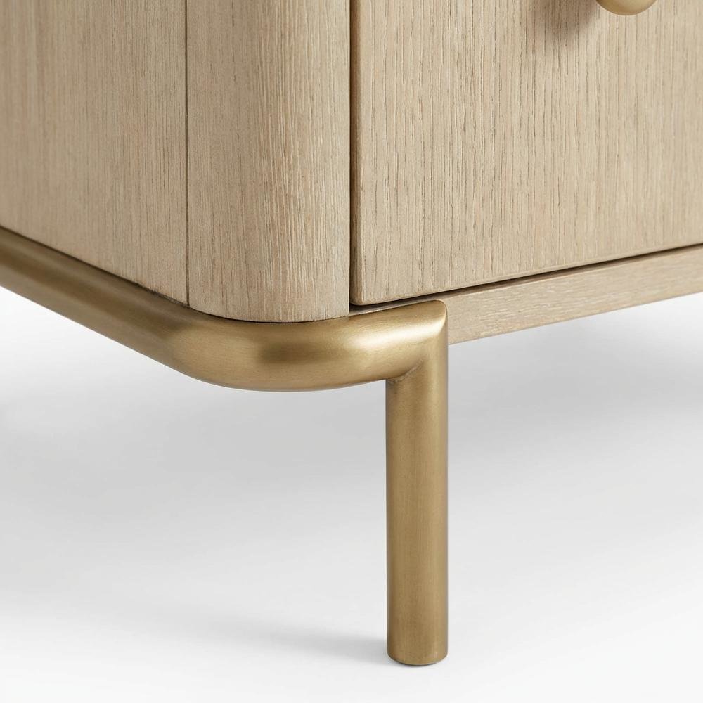 Sand Wash Finish Nightstand with 3 Drawers and Coastal Style