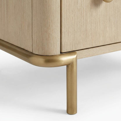 Sand Wash Finish Nightstand with 3 Drawers and Coastal Style