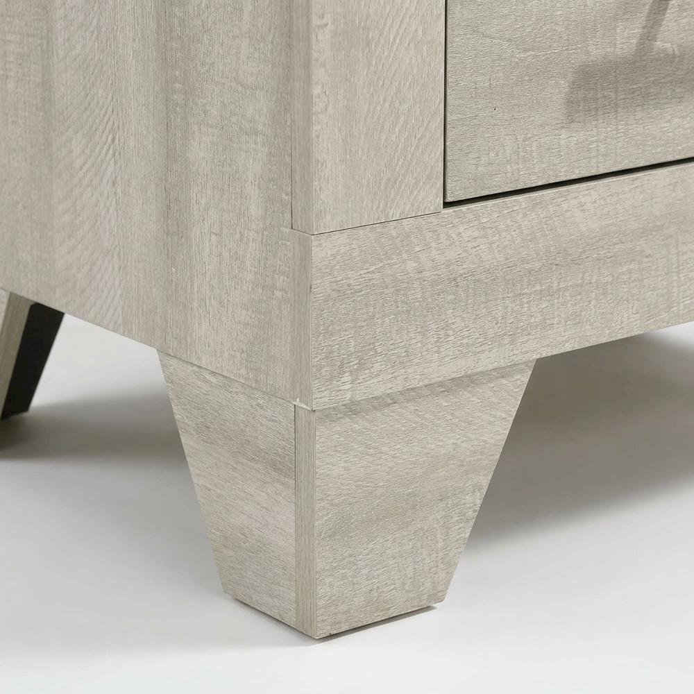 Rustic Cream Nightstand with 2 Drawers and Contemporary Style