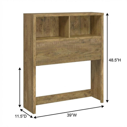 Twin Headboard with Mango Finish and Bookcase Storage Contemporary Design