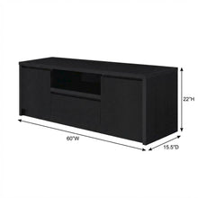 Black 2-Door TV Stand Media Console with Contemporary Style and Engineered Wood