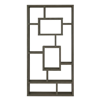 Weathered Grey 8-Shelf Bookcase with Transitional Style and Tipover Restraint