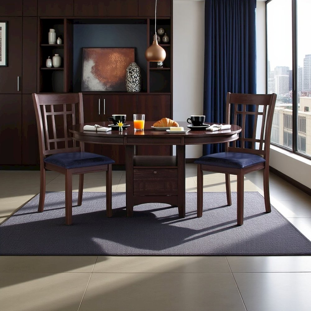 Elegant Counter Height Dining Table – Oval Expandable Bar Table, Brown