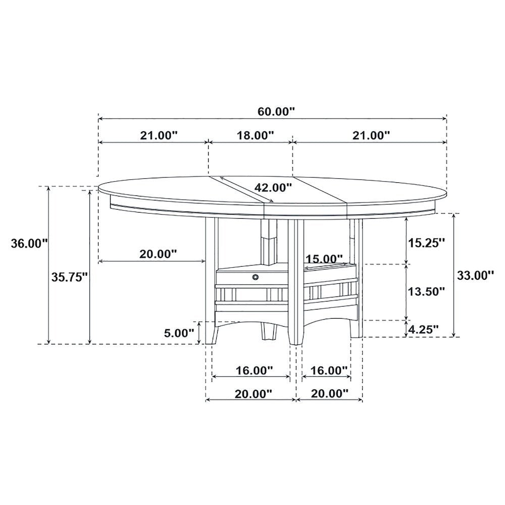 Counter Height Dining Table – Oval Bar Height Table with Extension