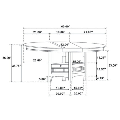 Counter Height Dining Table – Oval Bar Height Table with Extension