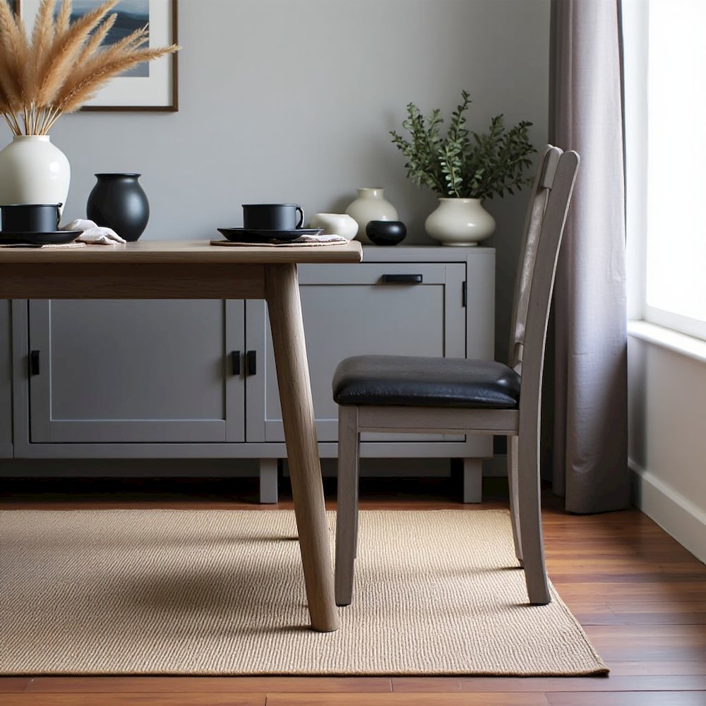 Elegant Gray Kitchen Chairs – Wooden Dining Chairs Set of 2