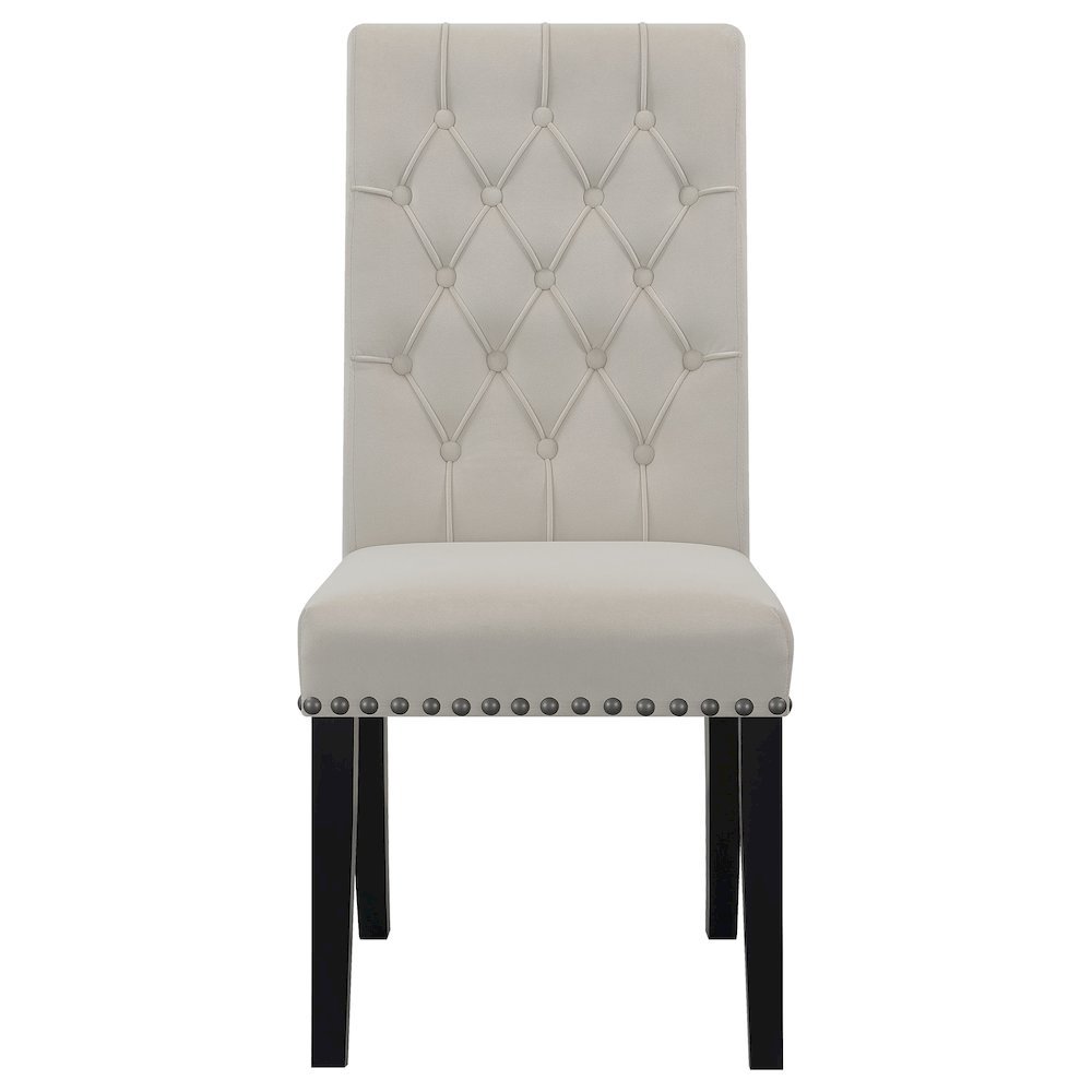 Elegant Upholstered Dining Chairs – High Back Armless Chair Set of 2