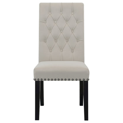 Elegant Upholstered Dining Chairs – High Back Armless Chair Set of 2