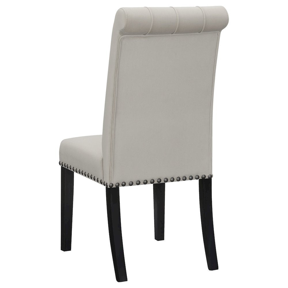 Elegant Upholstered Dining Chairs – High Back Armless Chair Set of 2