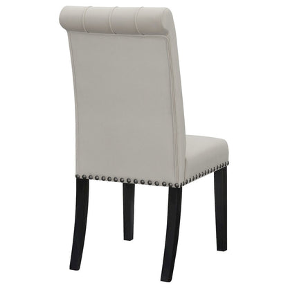Elegant Upholstered Dining Chairs – High Back Armless Chair Set of 2