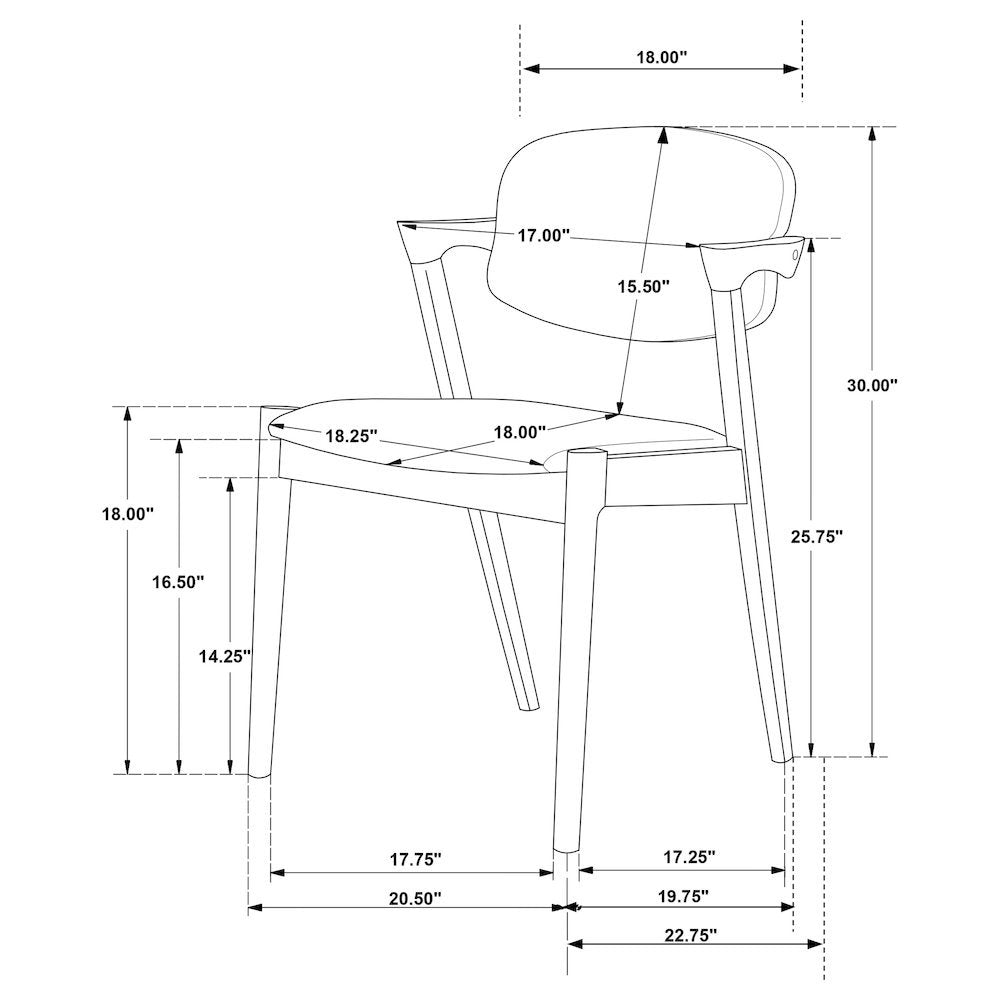 Farmhouse Dining Chairs – Wooden Kitchen Chairs Set of 2 with Padded Seat