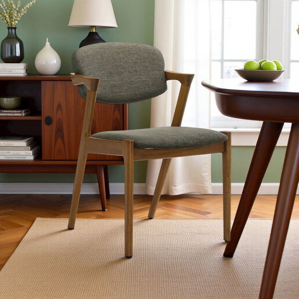 Farmhouse Dining Chairs – Wooden Kitchen Chairs Set of 2 with Padded Seat