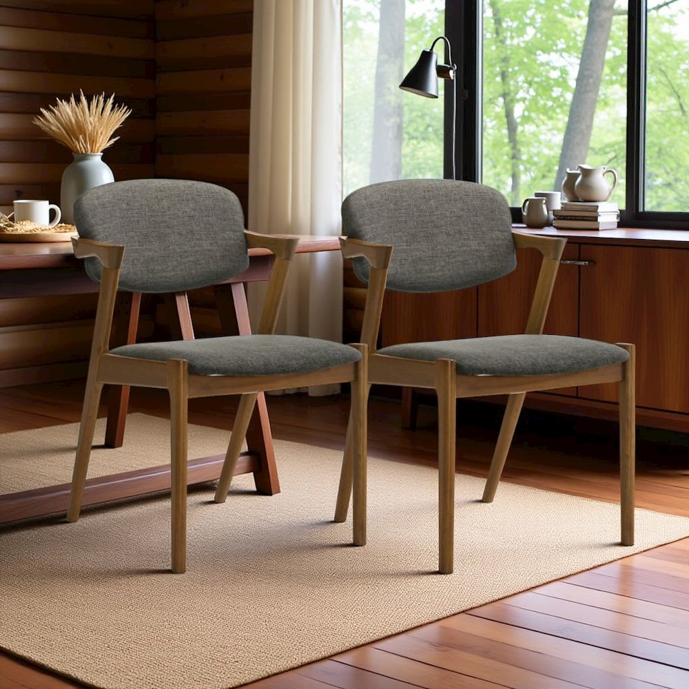Farmhouse Dining Chairs – Wooden Kitchen Chairs Set of 2 with Padded Seat