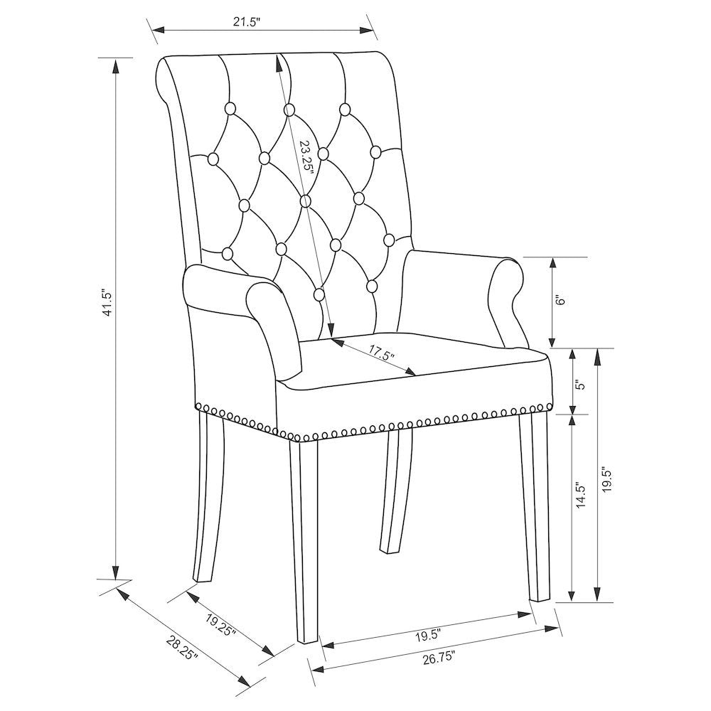 Elegant Upholstered Dining Chair – Parson Chair with Tufted Design