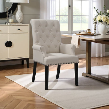 Elegant Upholstered Dining Chair – Parson Chair with Tufted Design