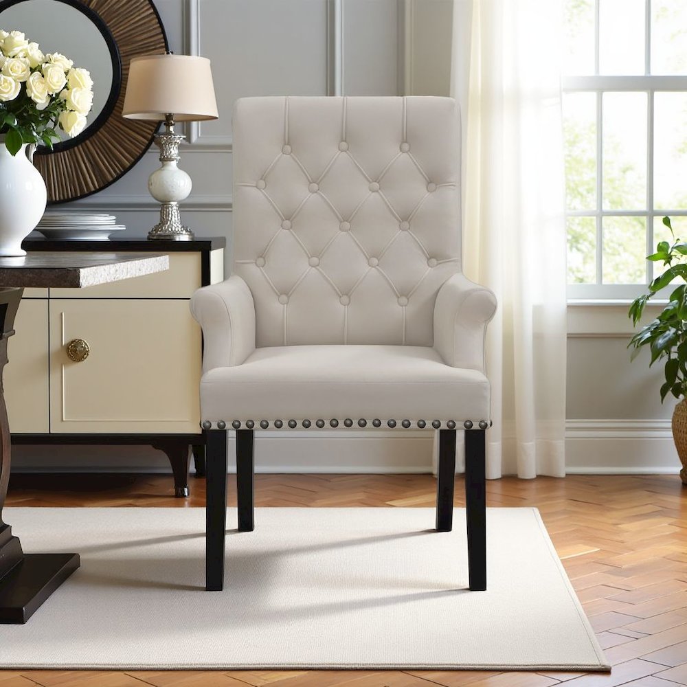 Elegant Upholstered Dining Chair – Parson Chair with Tufted Design