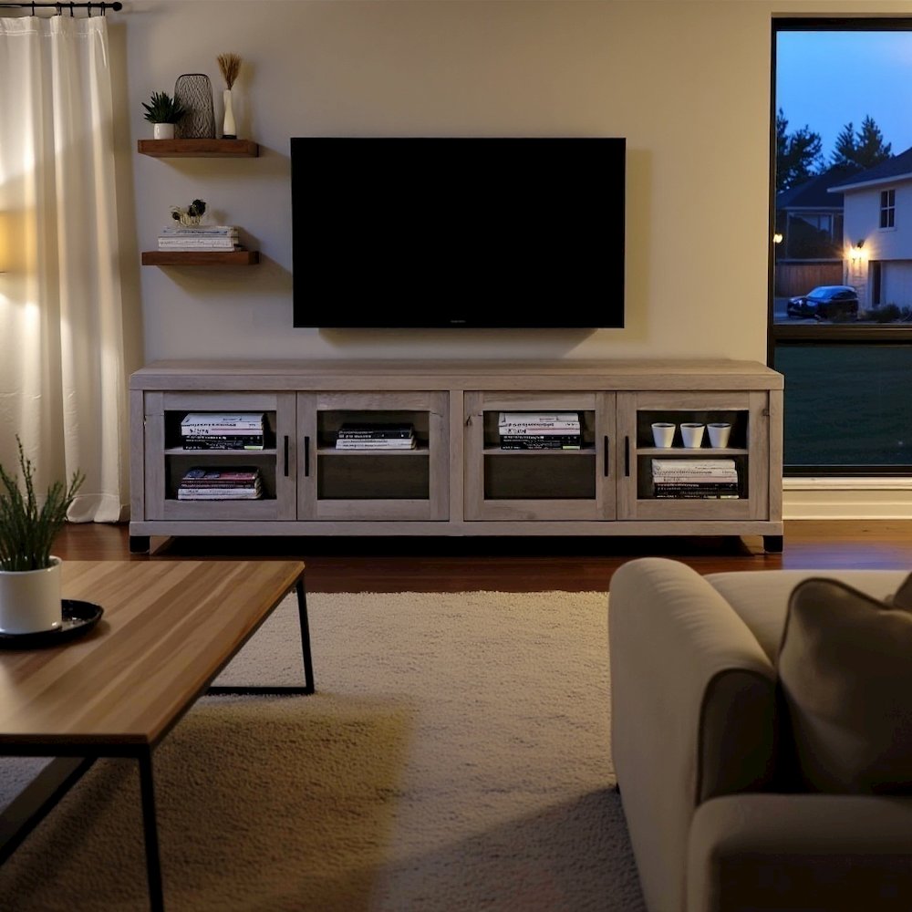 Long TV Stand – Large TV Table for Living Room with Storage Cabinets