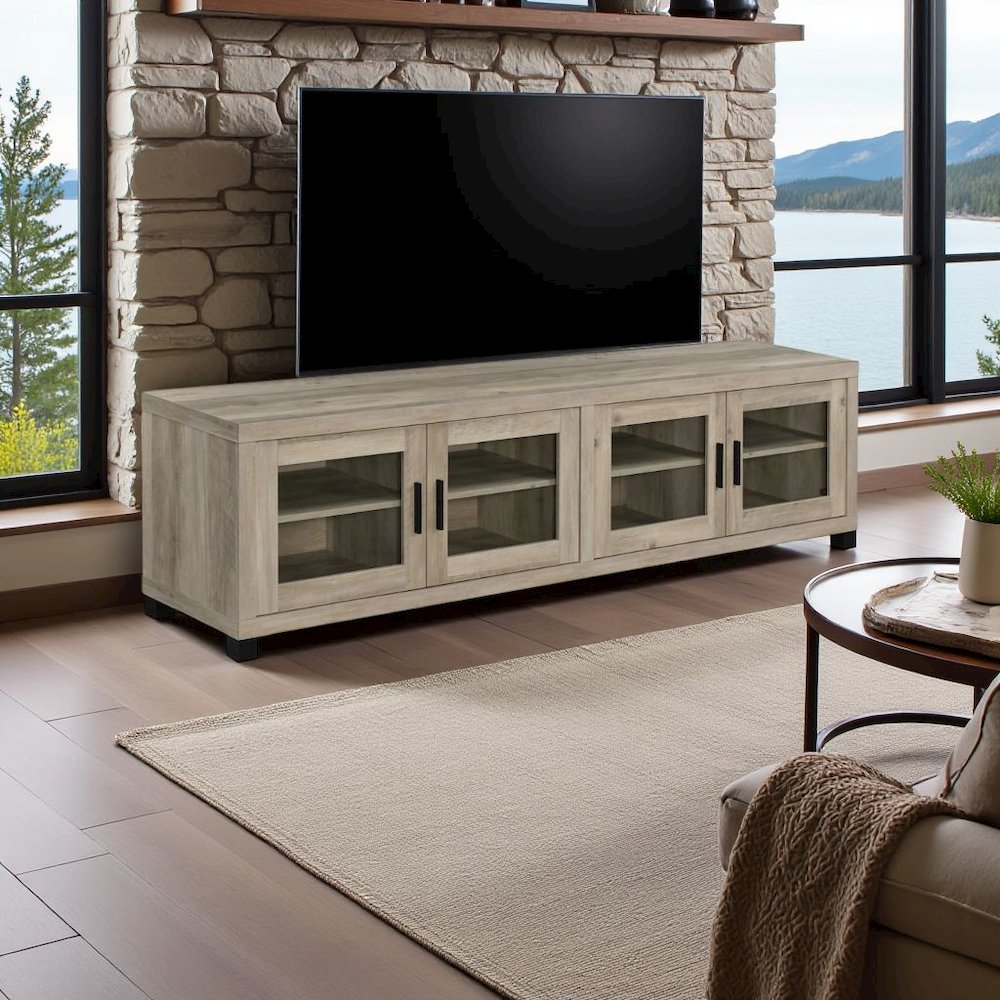 Long TV Stand – Large TV Table for Living Room with Storage Cabinets