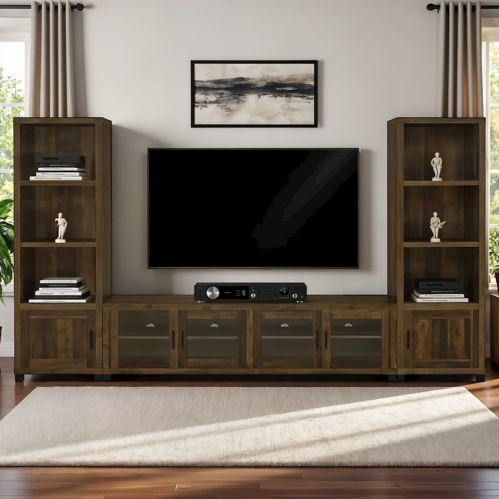 Spacious 79-Inch TV Table – Long TV Stand for Living Room, Green