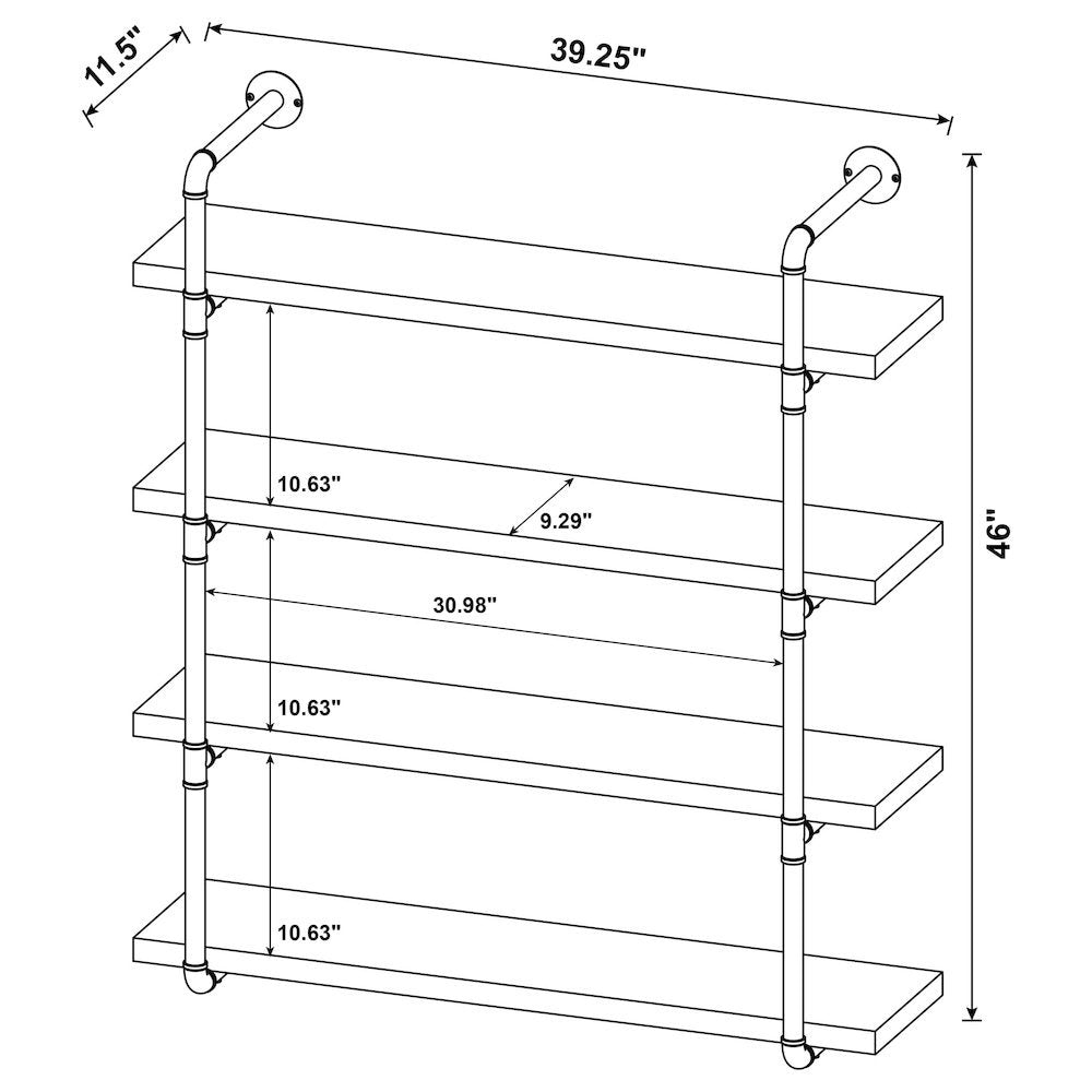 Rustic Wall Shelf – Stylish Shelves for Room Wall with Four Tiers