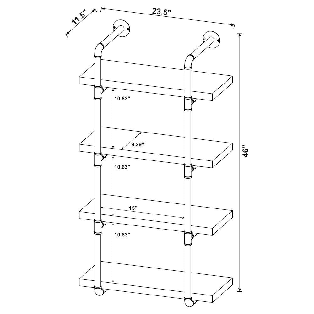 Rustic Wall Shelf – Stylish Shelves for Room Wall with Four Tiers