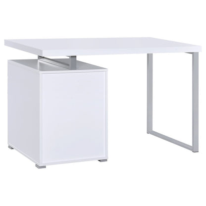 White Office Desk – Computer Desk with Drawers for Home or Workspace