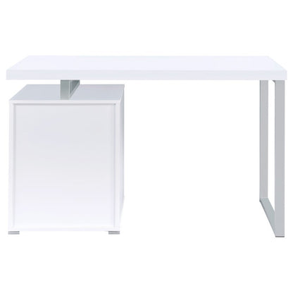White Office Desk – Computer Desk with Drawers for Home or Workspace