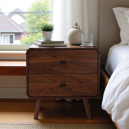 Contemporary Modern Nightstand – Stylish Bed Side Table with Storage