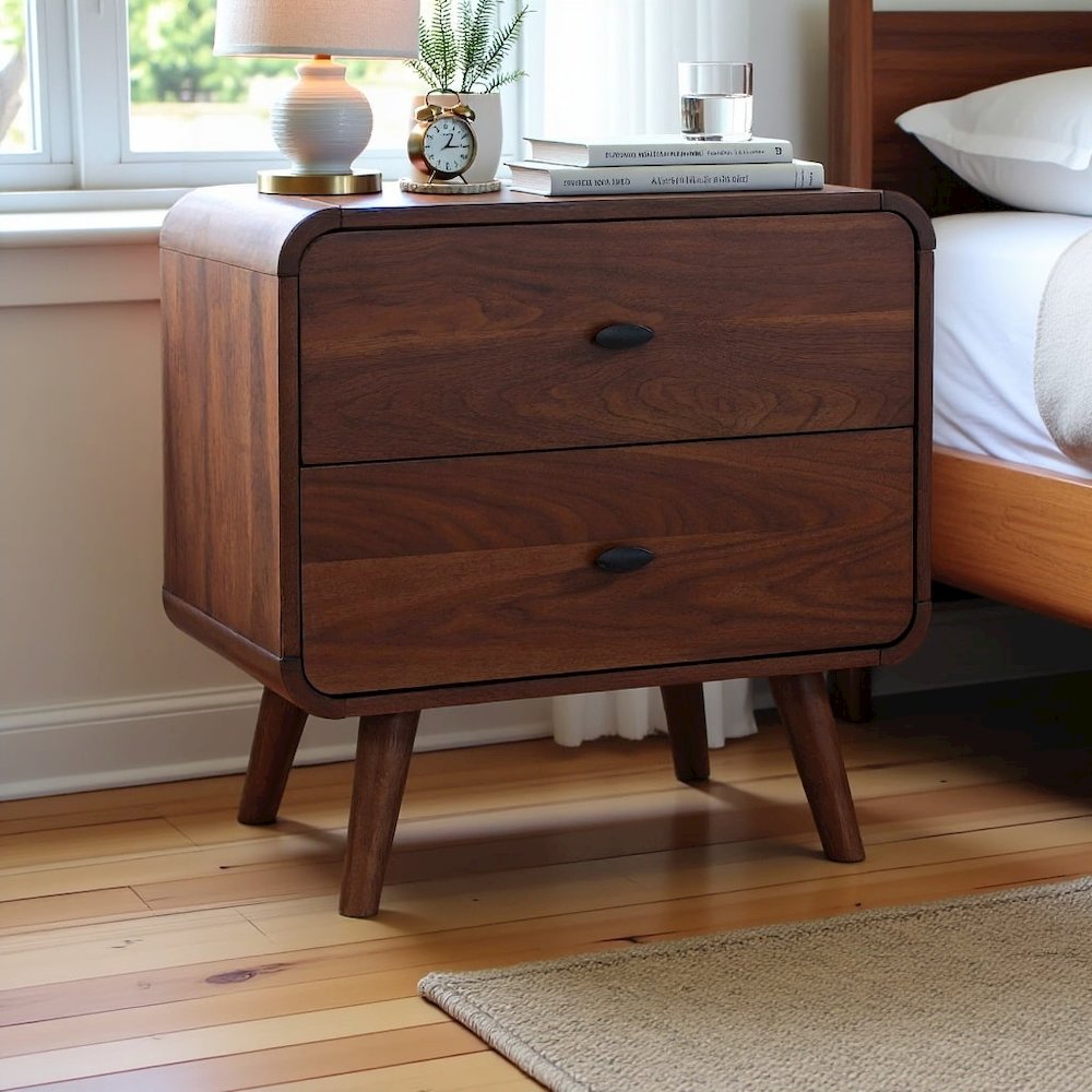 Contemporary Modern Nightstand – Stylish Bed Side Table with Storage