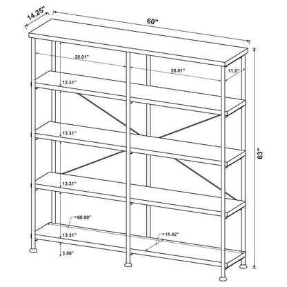Modern Geometric Bookcase – Stylish 4-Tier Bookshelf with Open Shelves