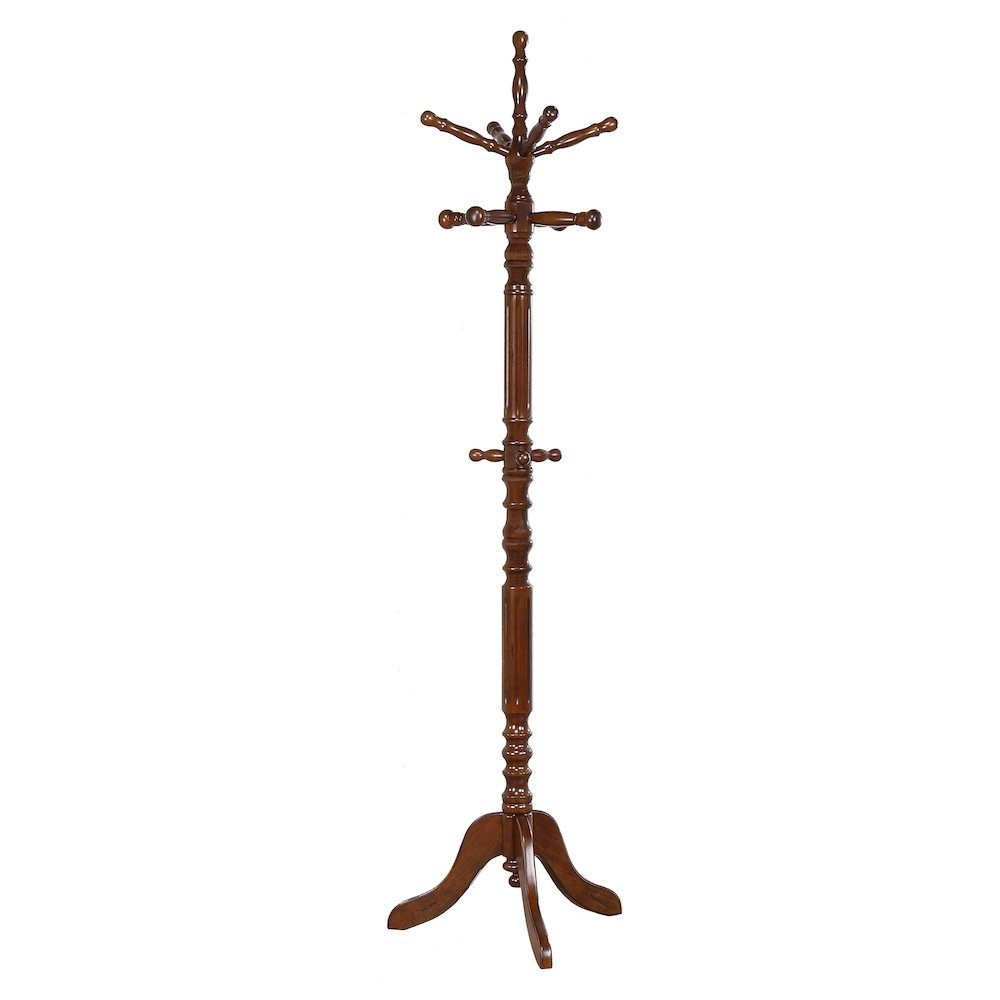 Classic Wooden Coat Rack Stand – Freestanding Coat Tree with Hooks