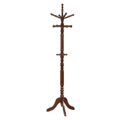 Classic Wooden Coat Rack Stand – Freestanding Coat Tree with Hooks
