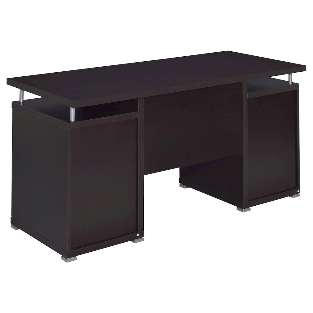 Spacious 55-Inch Office Desk with Drawers – Brown Computer Work Desk