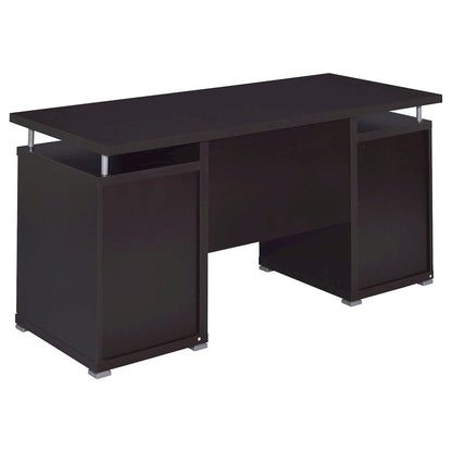 Spacious 55-Inch Office Desk with Drawers – Brown Computer Work Desk