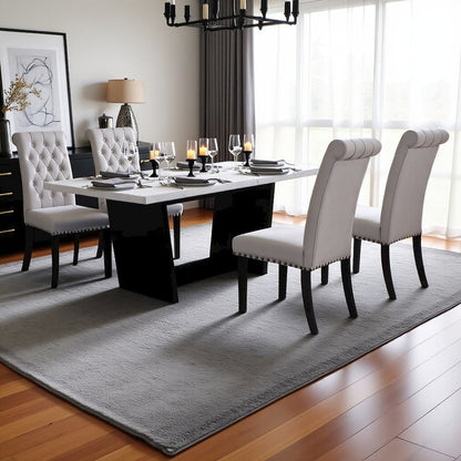 Elegant 5-Piece Marble Kitchen Table Set – Modern Dining Table & Chairs
