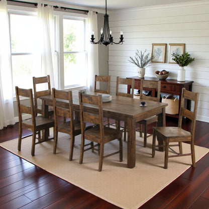 Solid Wood Dining Table – Large Rectangular Kitchen Table for Dining