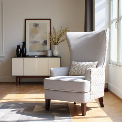Upholstered Wingback Accent Chair Latte for Bedroom and Living Room