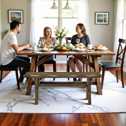 Classic Wood Dining Bench – Small Bench for Kitchen or Dining Table