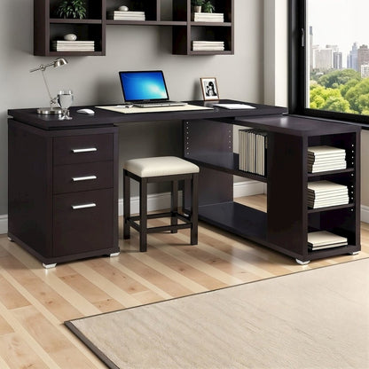 Spacious L Shaped Desk – Office Computer Desk with Drawers & Storage