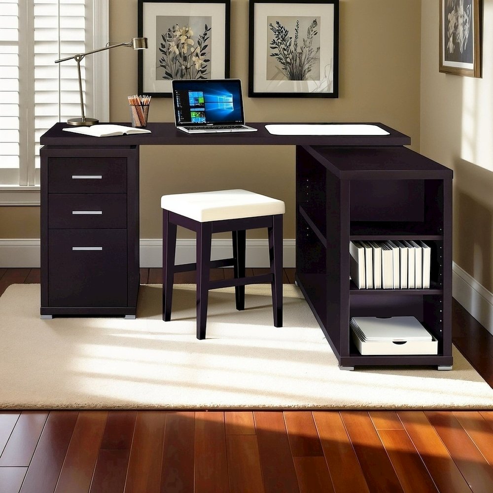 Spacious L Shaped Desk – Office Computer Desk with Drawers & Storage