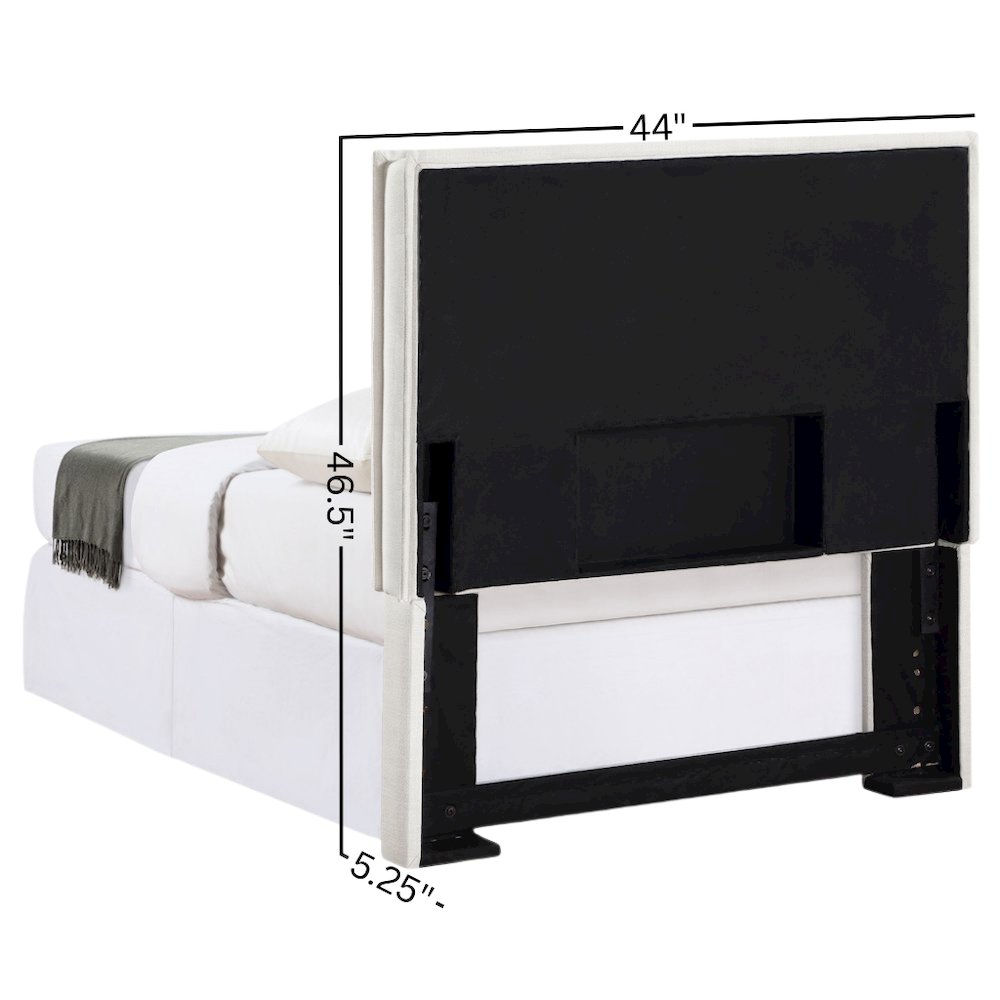Beige Upholstered Twin Headboard, Modern Bed Headboard for Dorm Rooms
