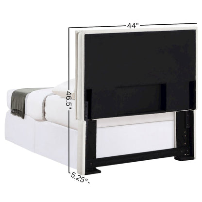 Beige Upholstered Twin Headboard, Modern Bed Headboard for Dorm Rooms